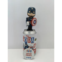 Captain America Vinyl Soda Figure with shield and mjolnir