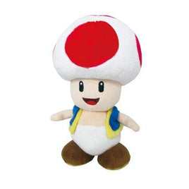 Super Mario All-Stars Toad 8-Inch Plush front view – authentic Nintendo plush toy